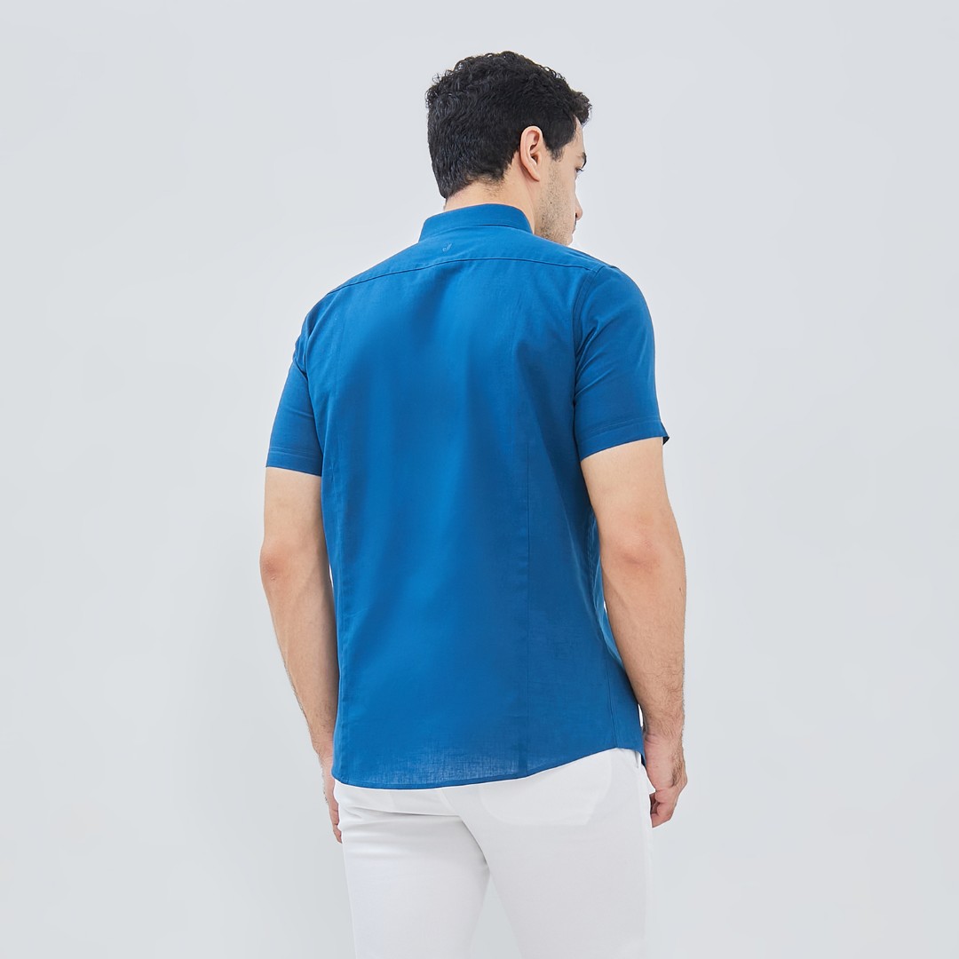 Jobb Giaco Kemeja Pria Lengan Pendek Slim Fit Navy - Image 3