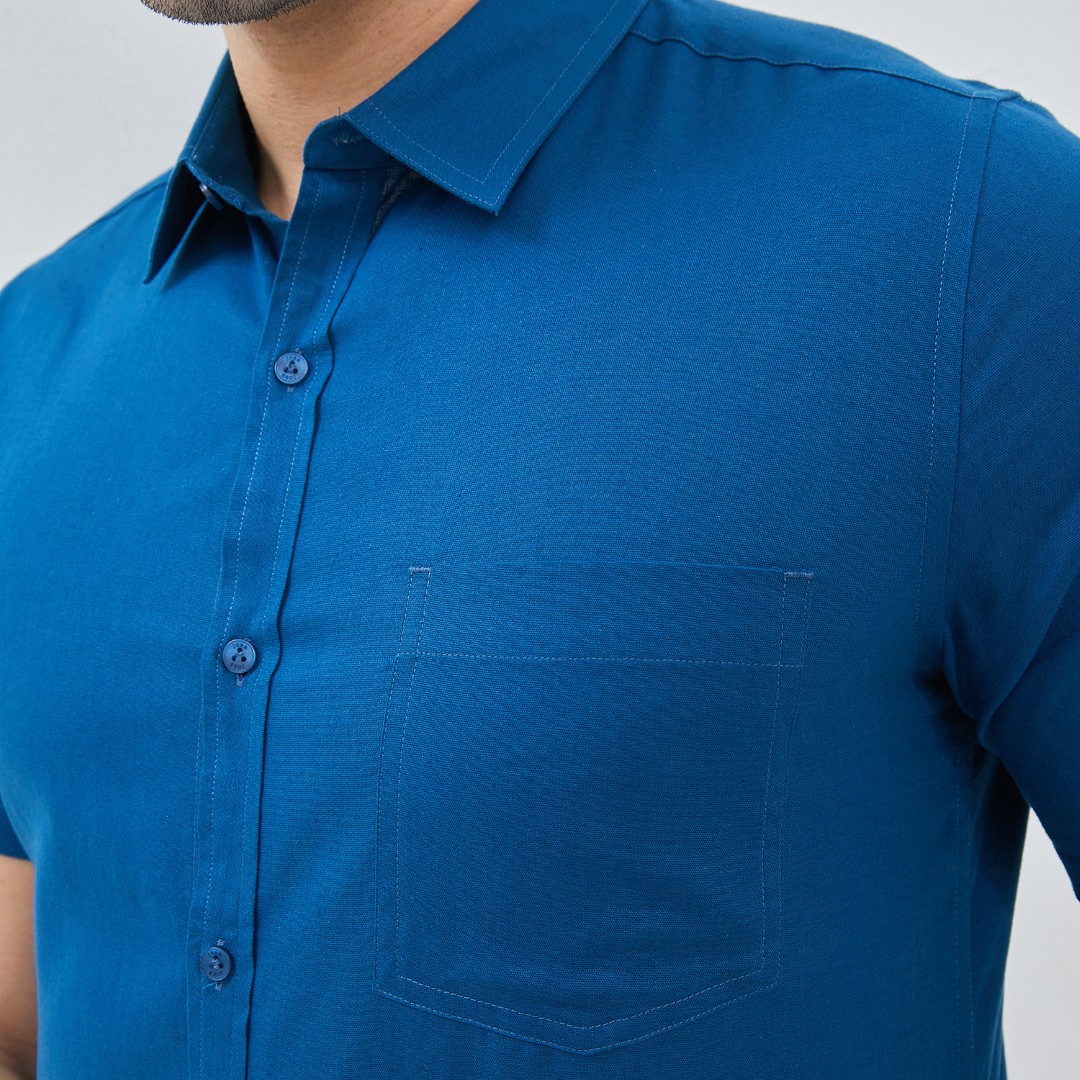 Jobb Giaco Kemeja Pria Lengan Pendek Slim Fit Navy - Image 5