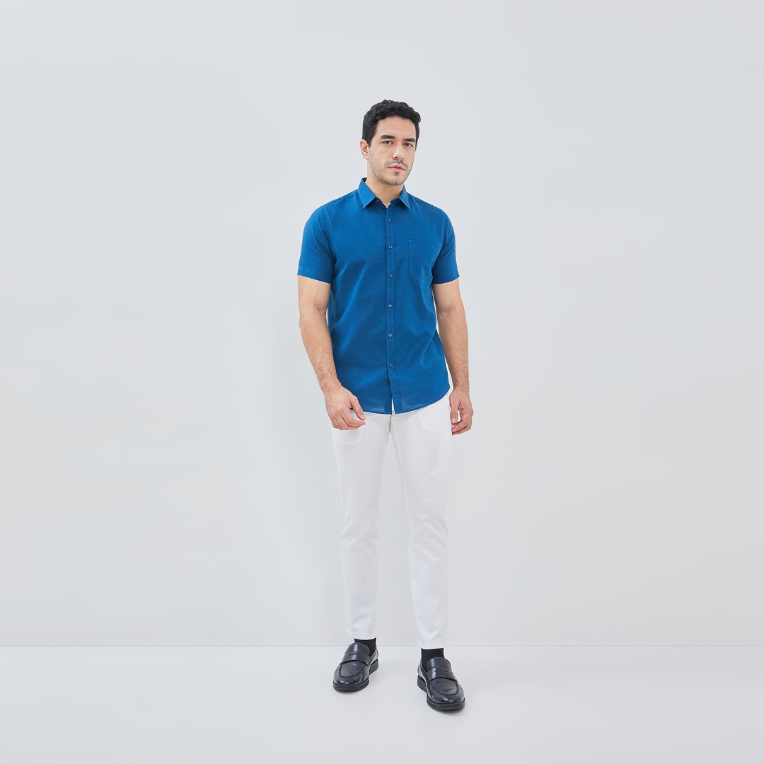 Jobb Giaco Kemeja Pria Lengan Pendek Slim Fit Navy - Image 4