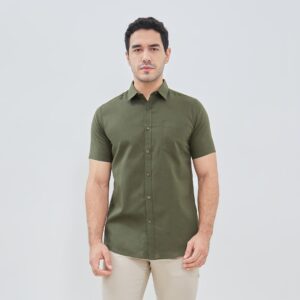 Jobb Giaco Kemeja Pria Lengan Pendek Slim Fit Olive