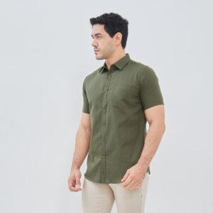 Jobb Giaco Kemeja Pria Lengan Pendek Slim Fit Olive