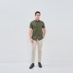Jobb Giaco Kemeja Pria Lengan Pendek Slim Fit Olive