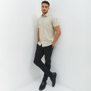 Jobb Hingham Kemeja Pria Lengan Pendek Slim Fit Light Khaki