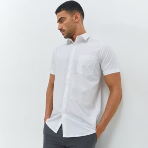 Jobb Hingham Kemeja Pria Lengan Pendek Slim Fit Putih