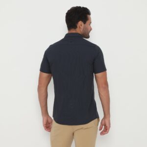 Jobb Yorke Kemeja Pria Lengan Pendek Slim Fit Navy