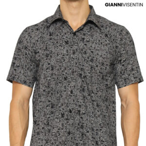 Gianni Visentin Lengan Pendek Motif Reguler Fit - Hitam - 9057