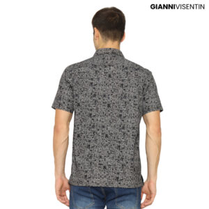 Gianni Visentin Lengan Pendek Motif Reguler Fit - Hitam - 9057