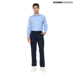Gianni Visentin - Celana Chinos Stretch Pria Biru Tua - 2101