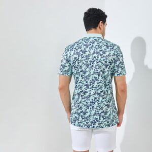 Jack Nicklaus Waldorf Premium Floral Print Polo Surf Green