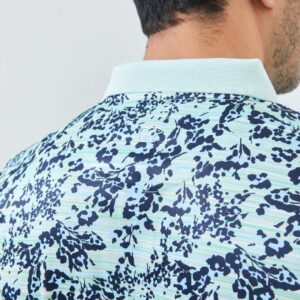 Jack Nicklaus Waldorf Premium Floral Print Polo Surf Green