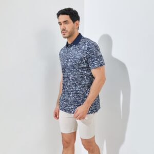 Jack Nicklaus Waldorf Premium Floral Print Polo Classic Navy