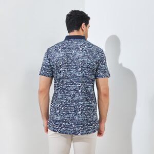 Jack Nicklaus Waldorf Premium Floral Print Polo Classic Navy