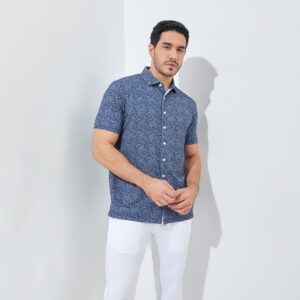 Jack Nicklaus Noord Premium Flock Print Polo Classic Navy