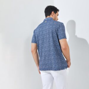 Jack Nicklaus Noord Premium Flock Print Polo Classic Navy