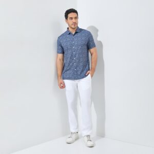 Jack Nicklaus Noord Premium Flock Print Polo Classic Navy