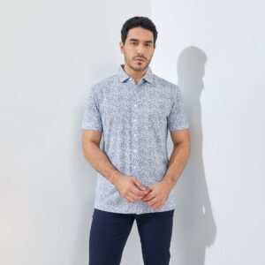 Jack Nicklaus Noord Premium Flock Print Polo Bright White