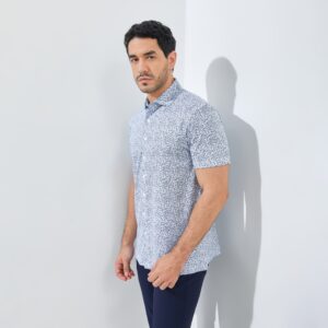 Jack Nicklaus Noord Premium Flock Print Polo Bright White