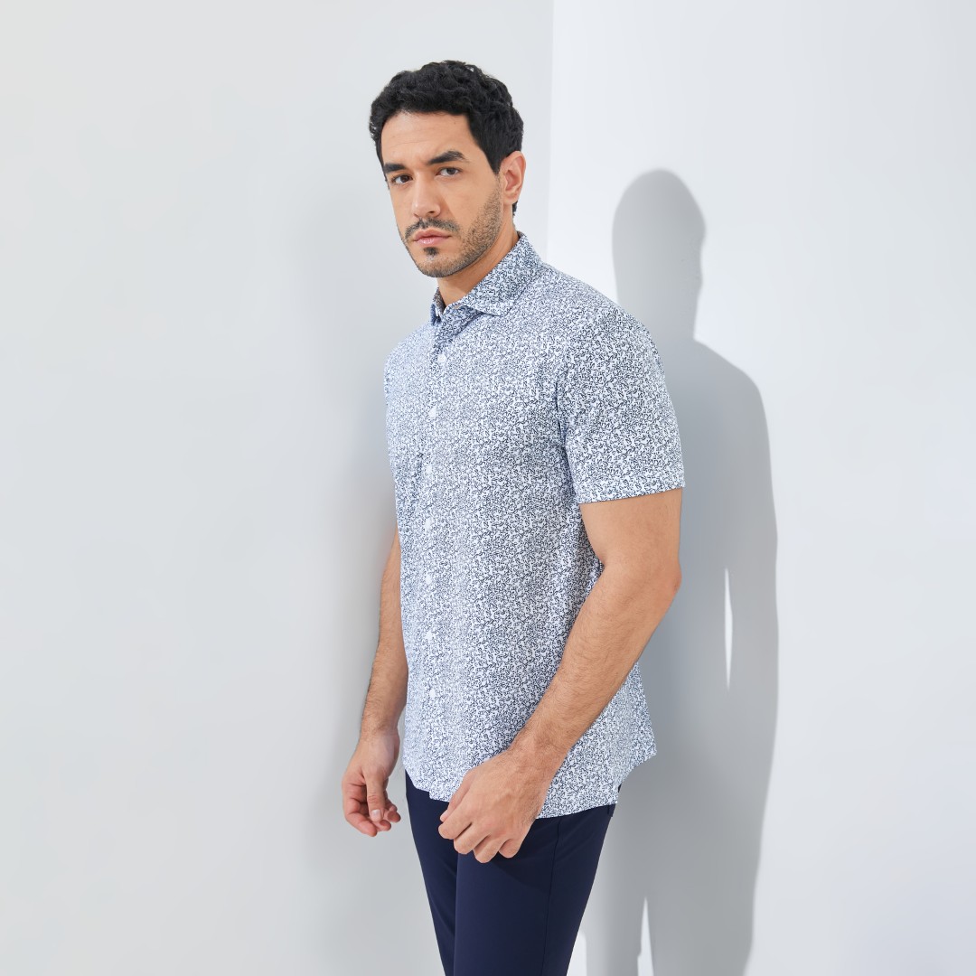 Jack Nicklaus Noord Premium Flock Print Polo Bright White - Image 3