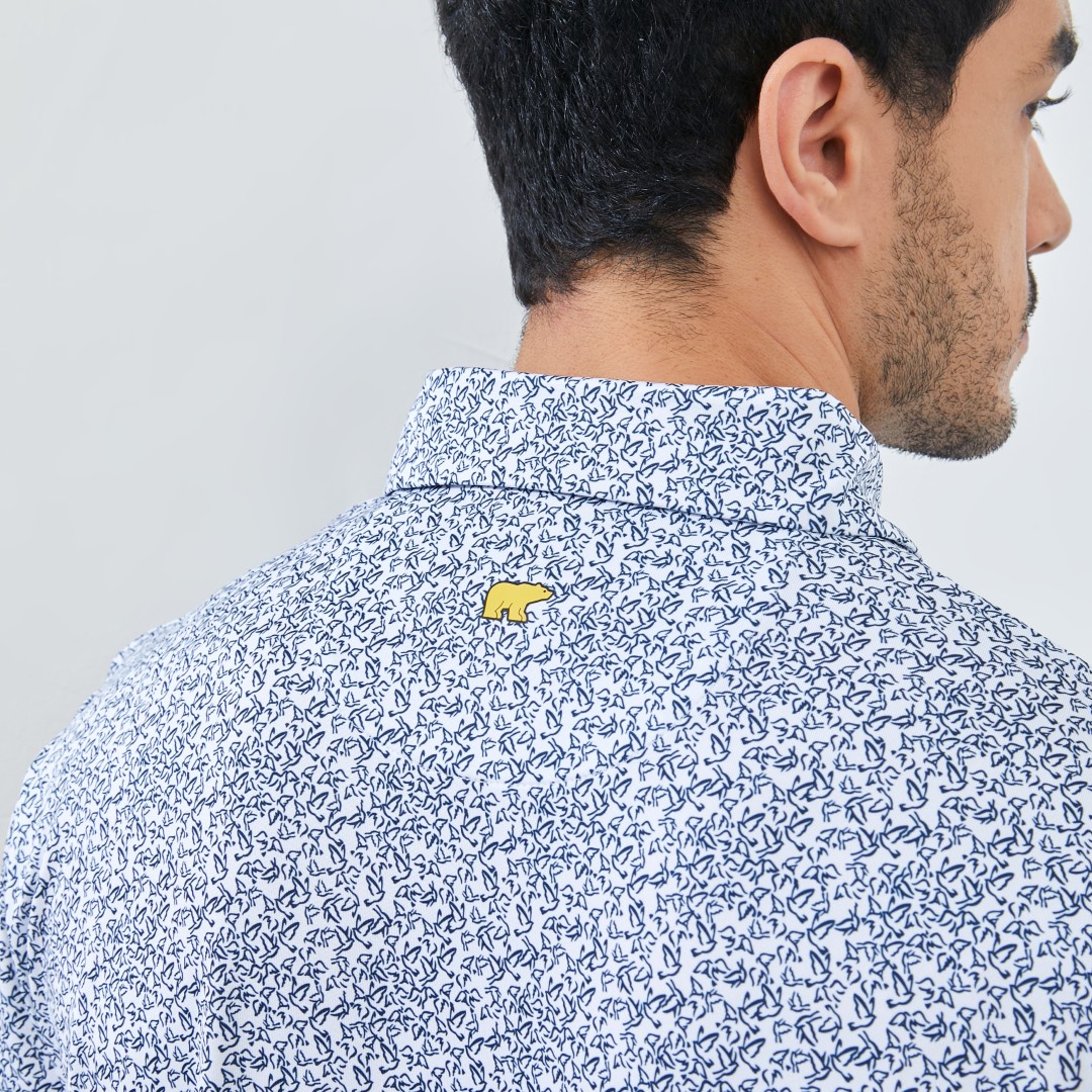 Jack Nicklaus Noord Premium Flock Print Polo Bright White - Image 6