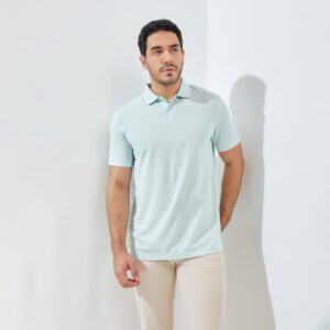 Jack Nicklaus Finch Premium Bar Stripe Polo Surf Green
