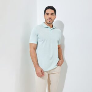 Jack Nicklaus Finch Premium Bar Stripe Polo Surf Green