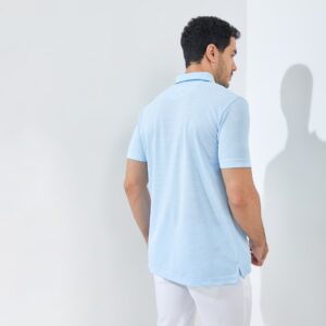 Jack Nicklaus Finch Premium Bar Stripe Polo Cool Blue