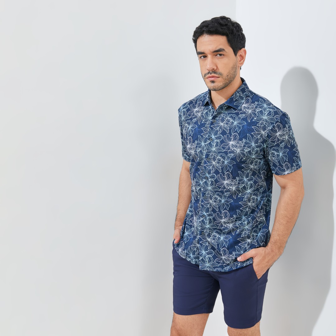 Jack Nicklaus Amersfoort Premium Tropical Polo Classic Navy - Image 2