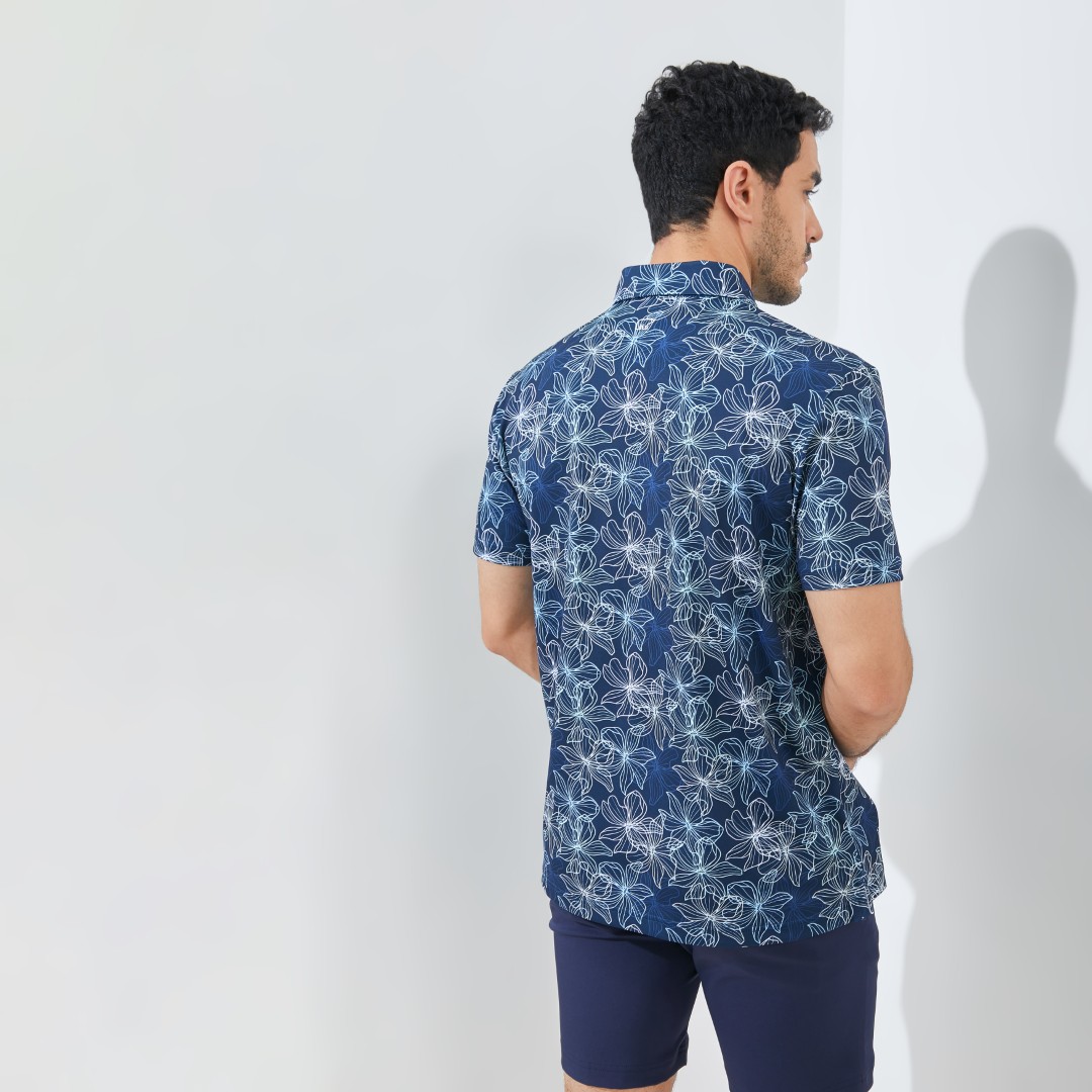 Jack Nicklaus Amersfoort Premium Tropical Polo Classic Navy - Image 3