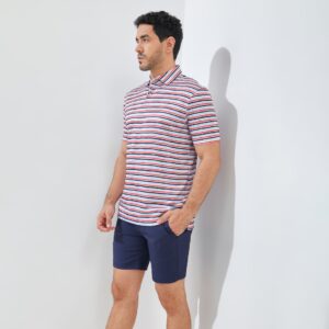 Jack Nicklaus Loosdrecht Premium Painter Stripe Polo Flag Red