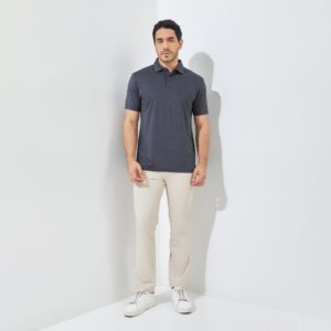 Jack Nicklaus Fletcher Premium Tonal Two Color Solid Polo Caviar