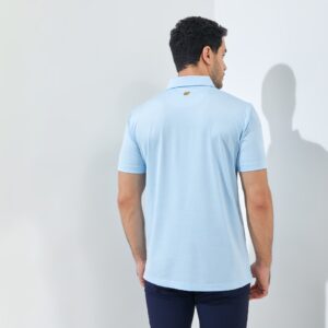 Jack Nicklaus Fletcher Premium Tonal Two Color Solid Polo Cool Blue