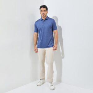 Jack Nicklaus Fletcher Premium Tonal Two Color Solid Polo Classic Navy