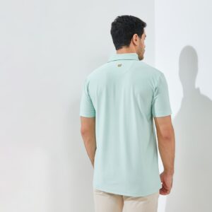 Jack Nicklaus Vandervalk Premium Solid Stripe Polo Surf Green