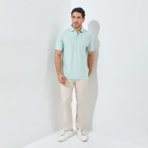 Jack Nicklaus Vandervalk Premium Solid Stripe Polo Surf Green