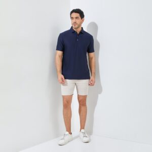 Jack Nicklaus Vandervalk Premium Solid Stripe Polo Classic Navy
