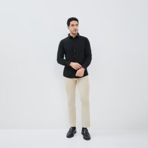 Jobb Cloude Kemeja Pria Lengan Panjang Slim Fit Hitam