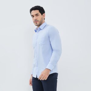 Jobb Cloude Kemeja Pria Lengan Panjang Slim Fit Biru