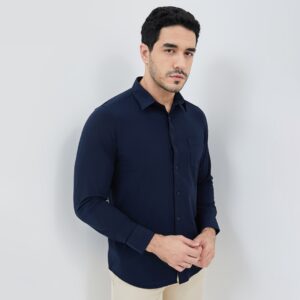 Jobb Cloude Kemeja Pria Lengan Panjang Slim Fit Navy