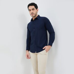 Jobb Cloude Kemeja Pria Lengan Panjang Slim Fit Navy