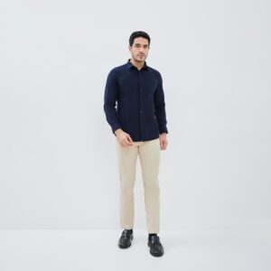 Jobb Cloude Kemeja Pria Lengan Panjang Slim Fit Navy
