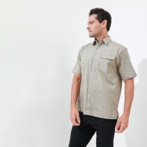 Jack Nicklaus Cash Kemeja Pria Lengan Pendek Regular Fit Khaki