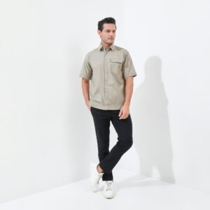 Jack Nicklaus Cash Kemeja Pria Lengan Pendek Regular Fit Khaki