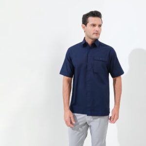 Jack Nicklaus Cash Kemeja Pria Lengan Pendek Regular Fit Navy