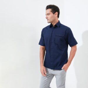 Jack Nicklaus Cash Kemeja Pria Lengan Pendek Regular Fit Navy
