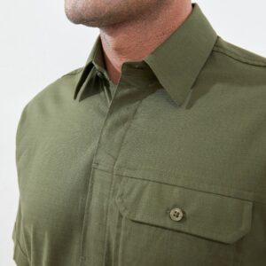 Jack Nicklaus Cash Kemeja Pria Lengan Pendek Regular Fit Olive