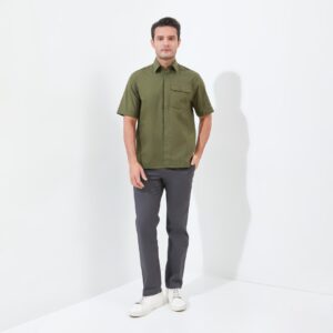 Jack Nicklaus Cash Kemeja Pria Lengan Pendek Regular Fit Olive