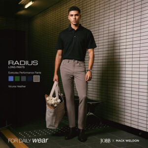 JOBB x MACK WELDON Radius Celana Panjang Pria Straight Fit Vicuna Heather