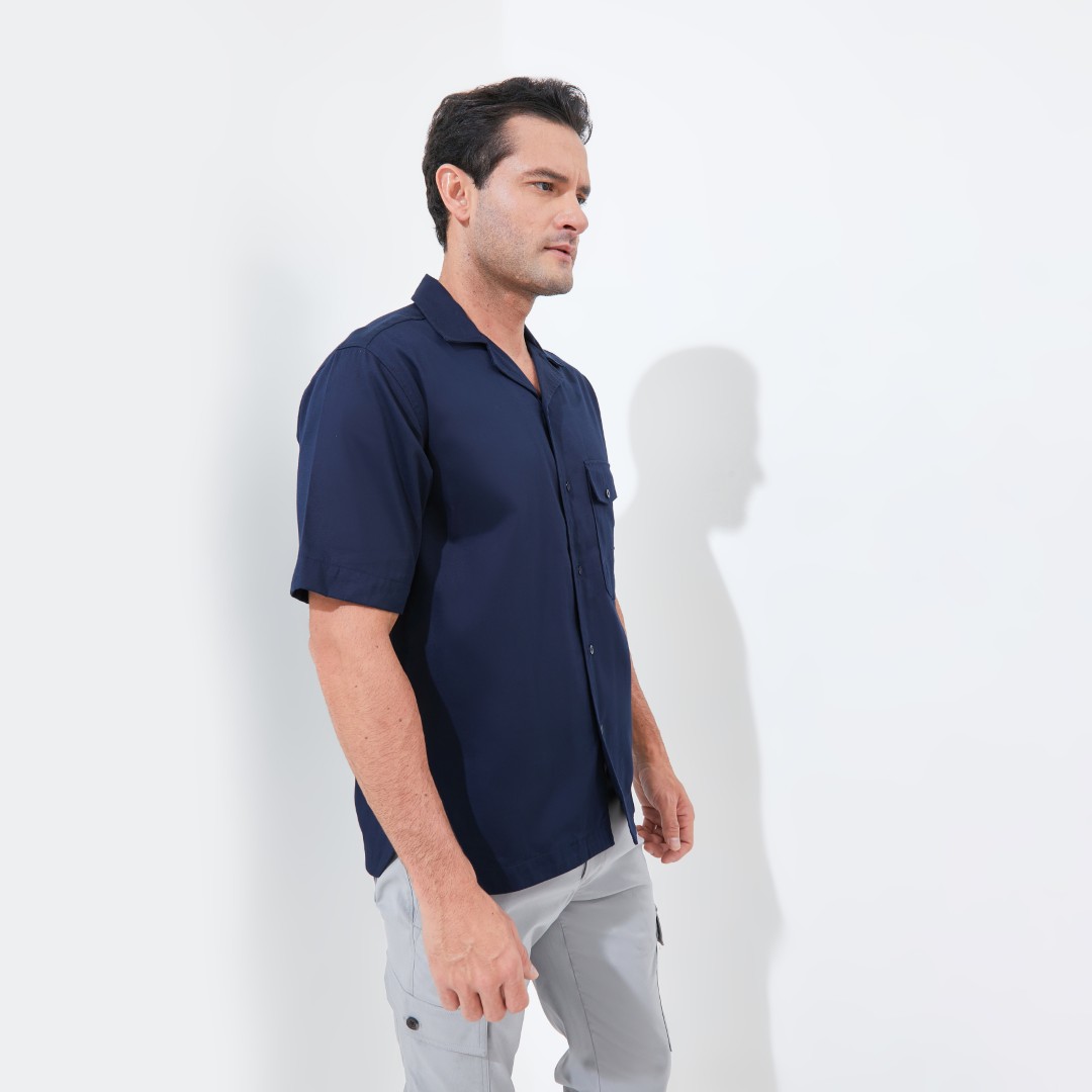 Jack Nicklaus Soren Kemeja Pria Lengan Pendek Relaxed Fit Navy - Image 2