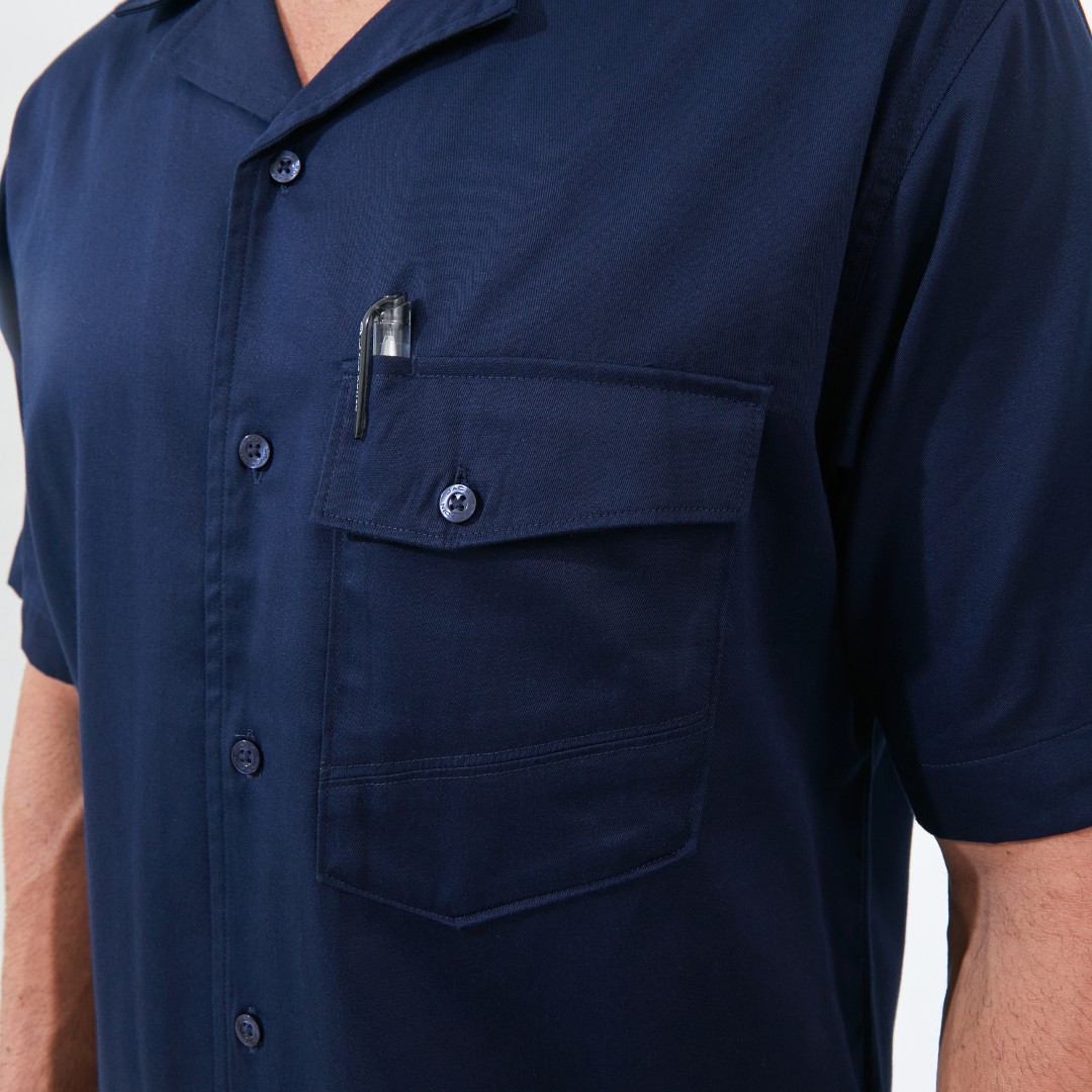 Jack Nicklaus Soren Kemeja Pria Lengan Pendek Relaxed Fit Navy - Image 6