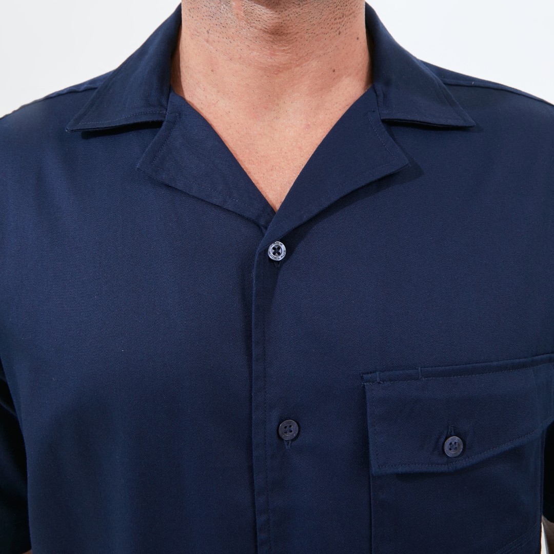 Jack Nicklaus Soren Kemeja Pria Lengan Pendek Relaxed Fit Navy - Image 7